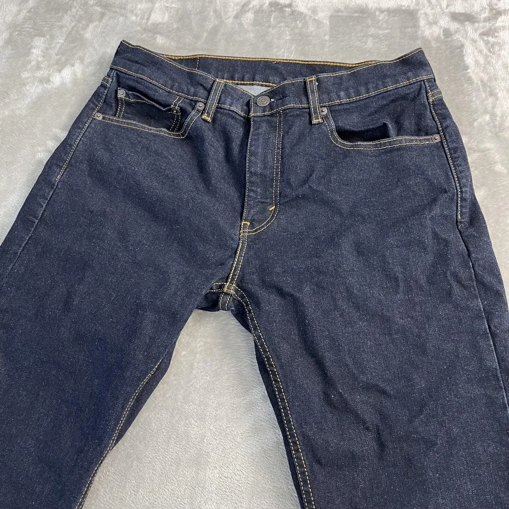 Levi's 506 Straight Jeans Mens 33x30 Blue Dark Wash Stretch Denim‎ Classic Fit
